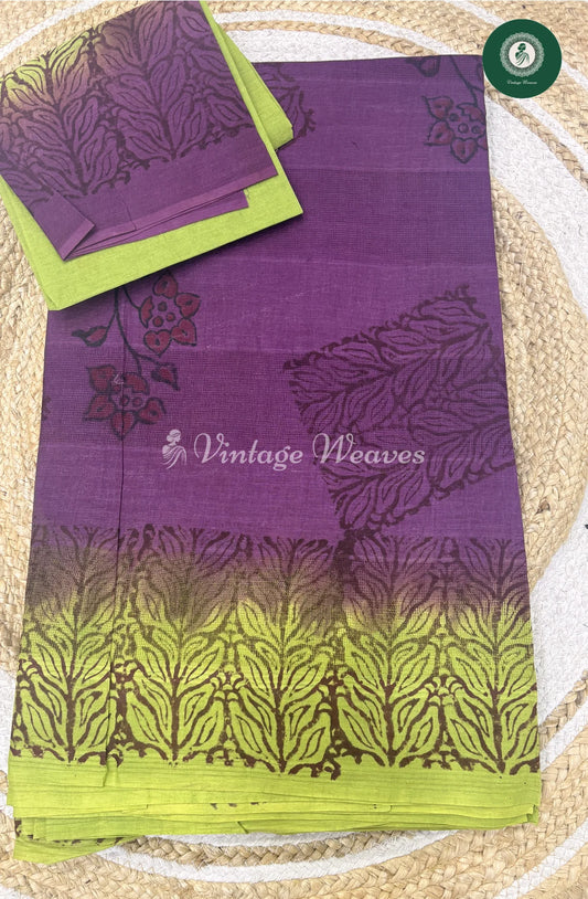 Budget Kota Cotton Saree -Purple