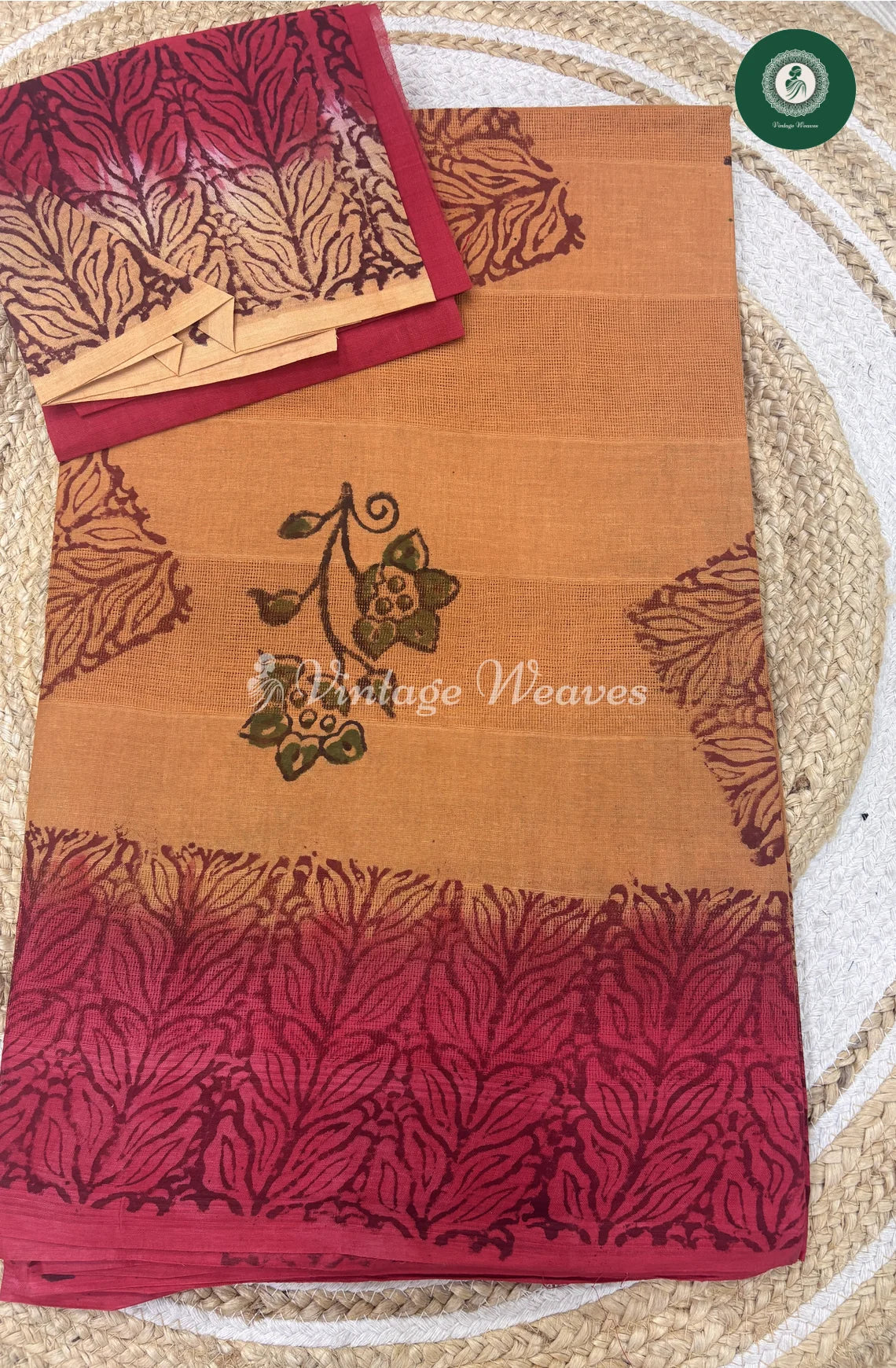 Budget Kota Cotton Saree -SandelwithRed
