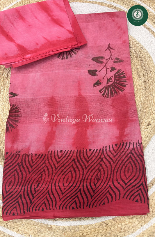 Budget Moonga Cotton Saree -Pink