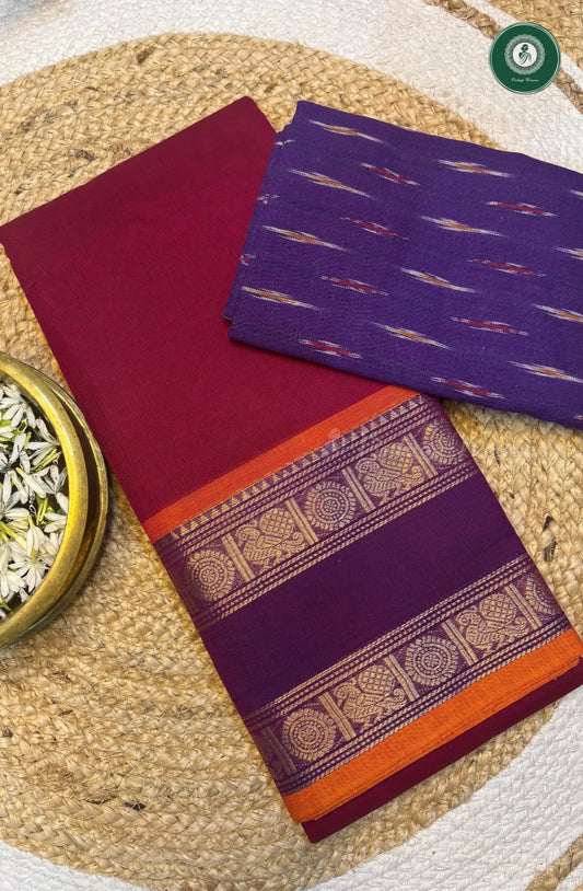 Chettinad Cotton Saree - Magenta