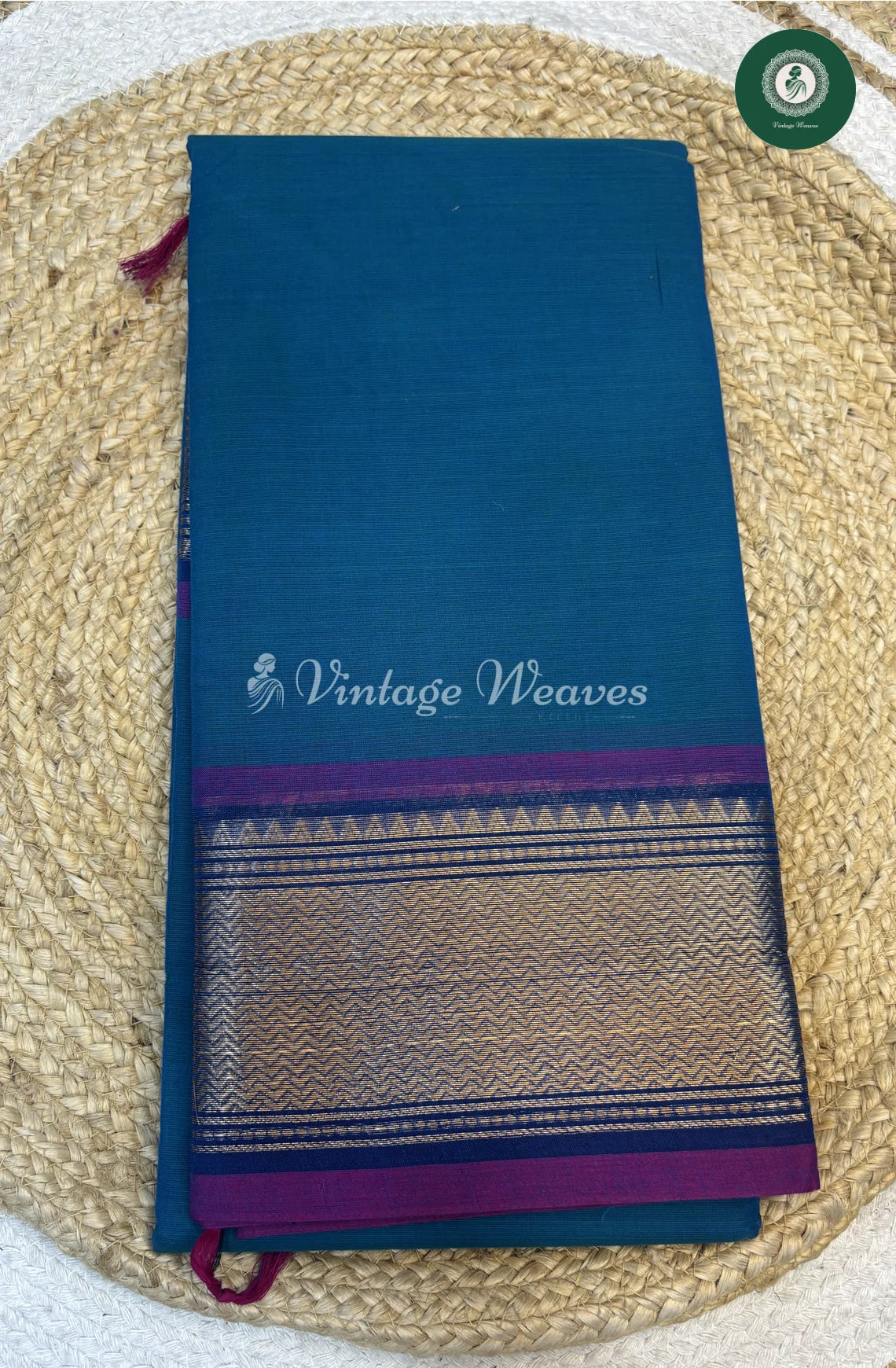 Chettinad Cotton Saree-Skyblue