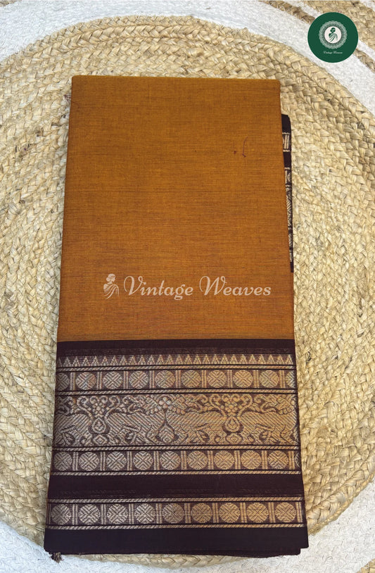 Chettinad Cotton Saree-Yellow (1)