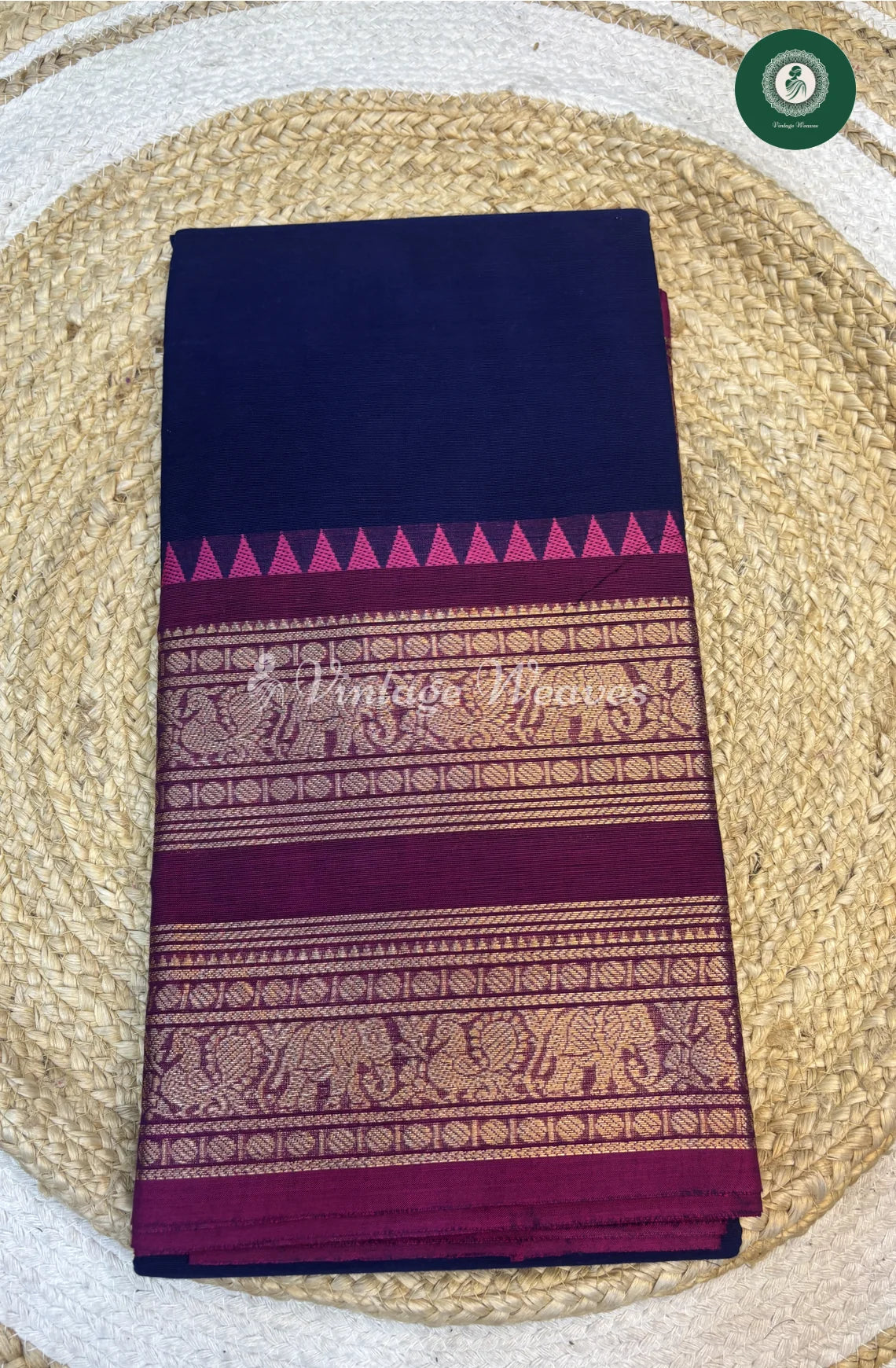 Chettinad Cotton Saree-bluewithPink_1