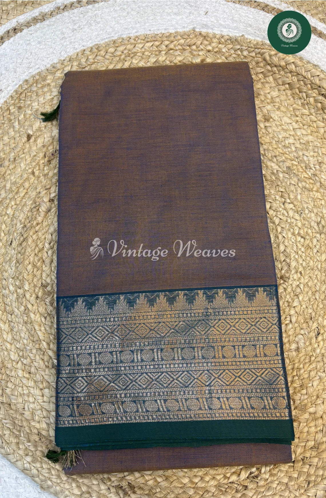Chettinad Cotton Saree-lightbrown