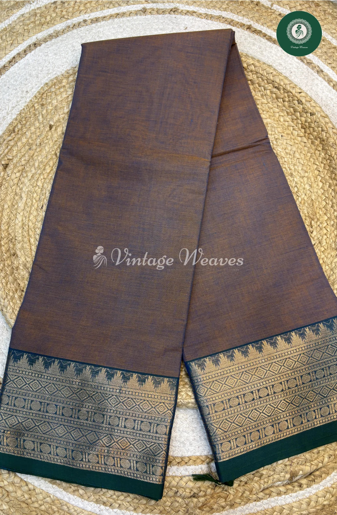 Chettinad Cotton Saree-lightbrown