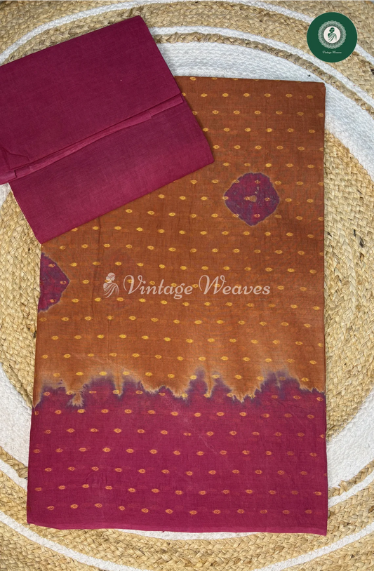 CottonSaree With GoldenDots-Skin