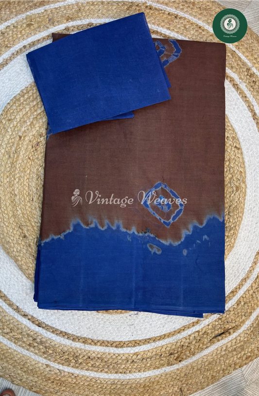 Daily Wear Cotton-BrownWithBlue