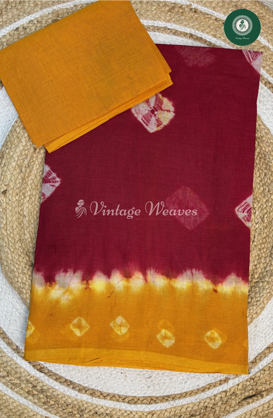 Daily Wear Cotton-RedwithYellow