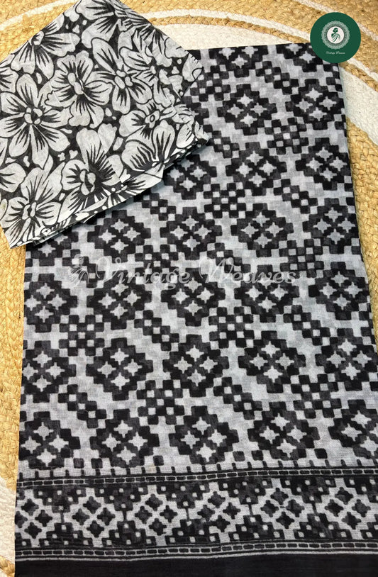 Daily Wear Cotton Diamond design-Black