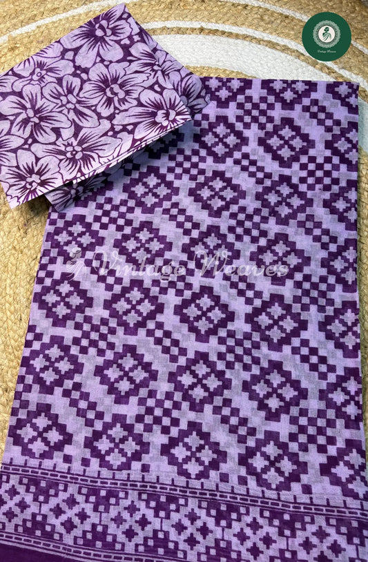 Daily Wear Cotton Diamond design-Purple