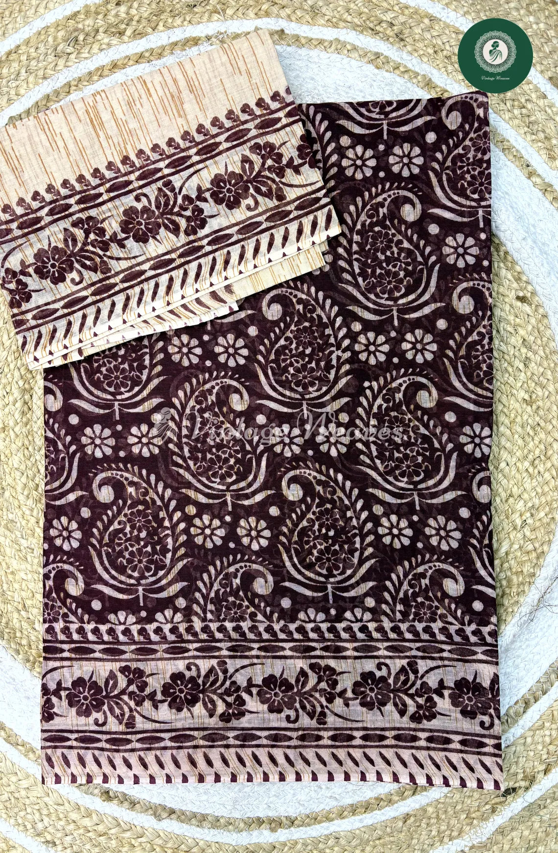 Daily Wear Cotton Mango Printed -Brown