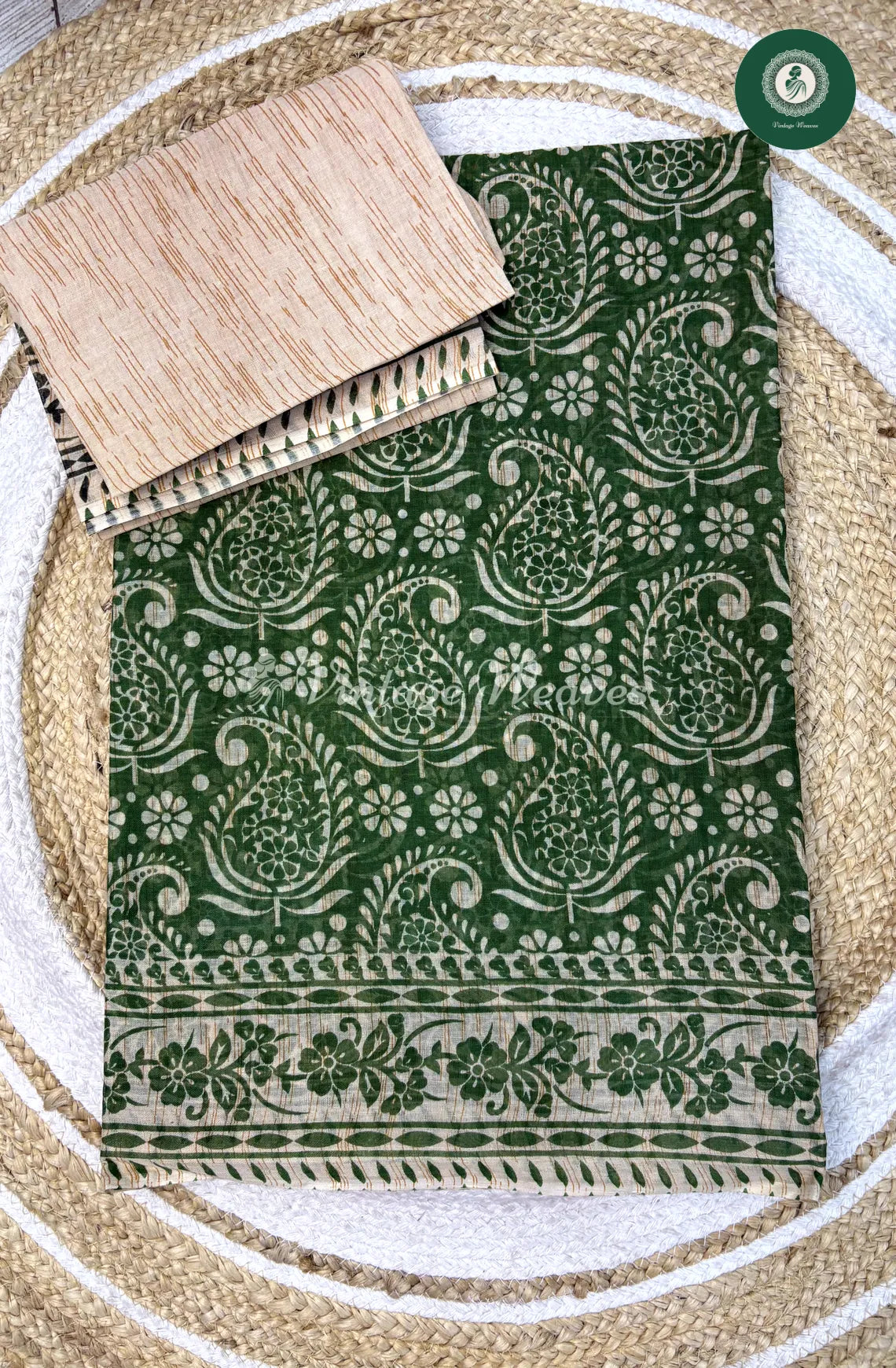 Daily Wear Cotton Mango Printed -Green