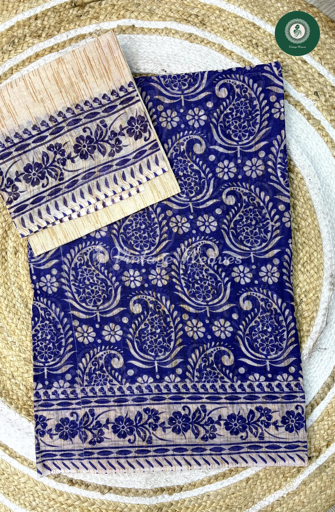 Daily Wear Cotton Mango Printed -Blue