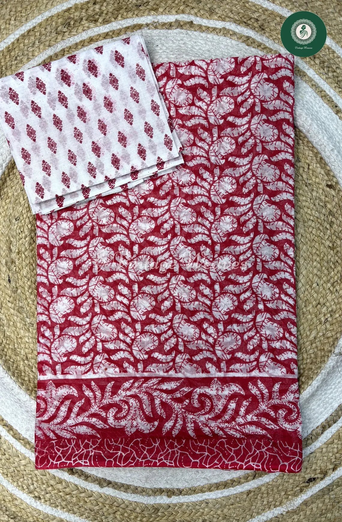 Daily Wear Cotton Mango With White Blouse-Pink