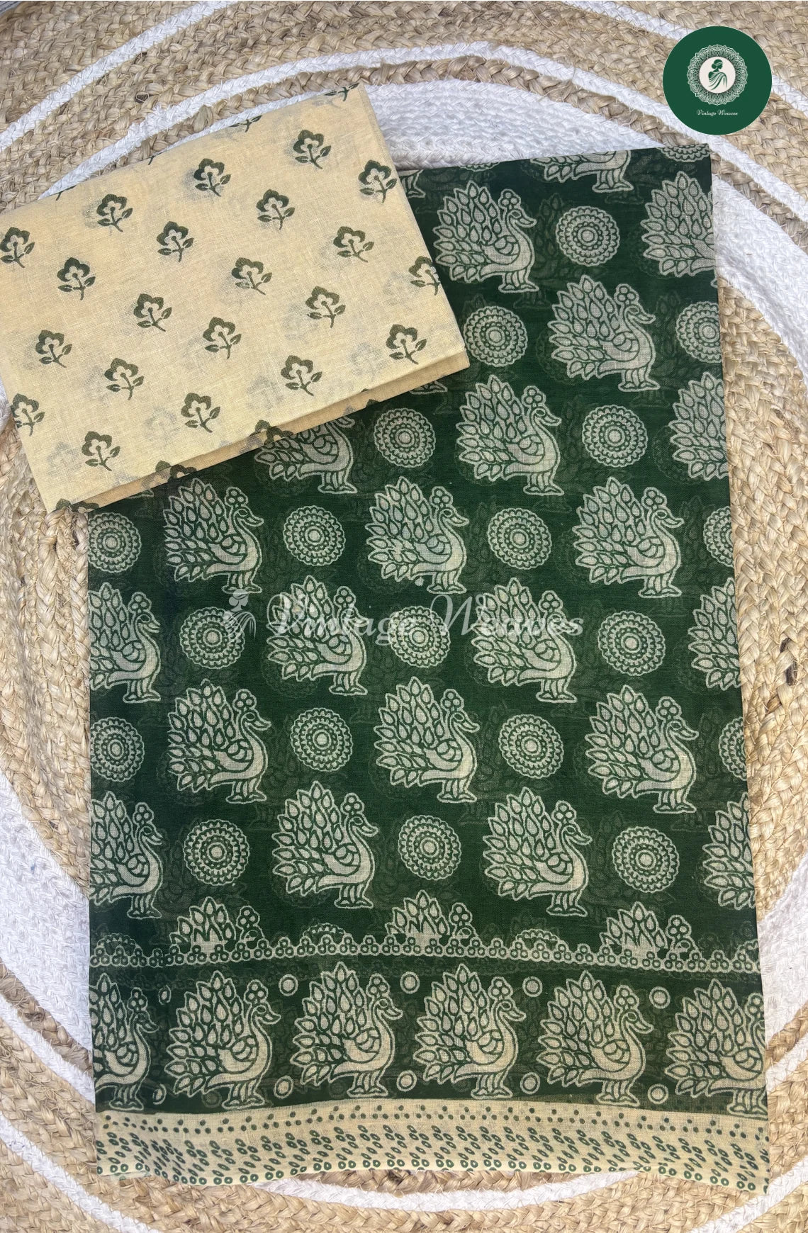 Daily Wear Cotton Peacock-Green