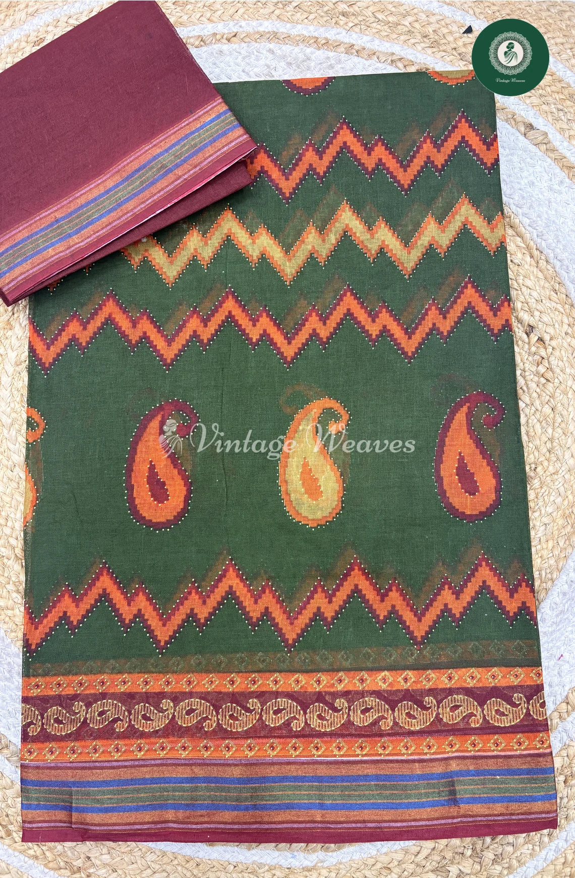 Daily Wear Cotton Printed-Green