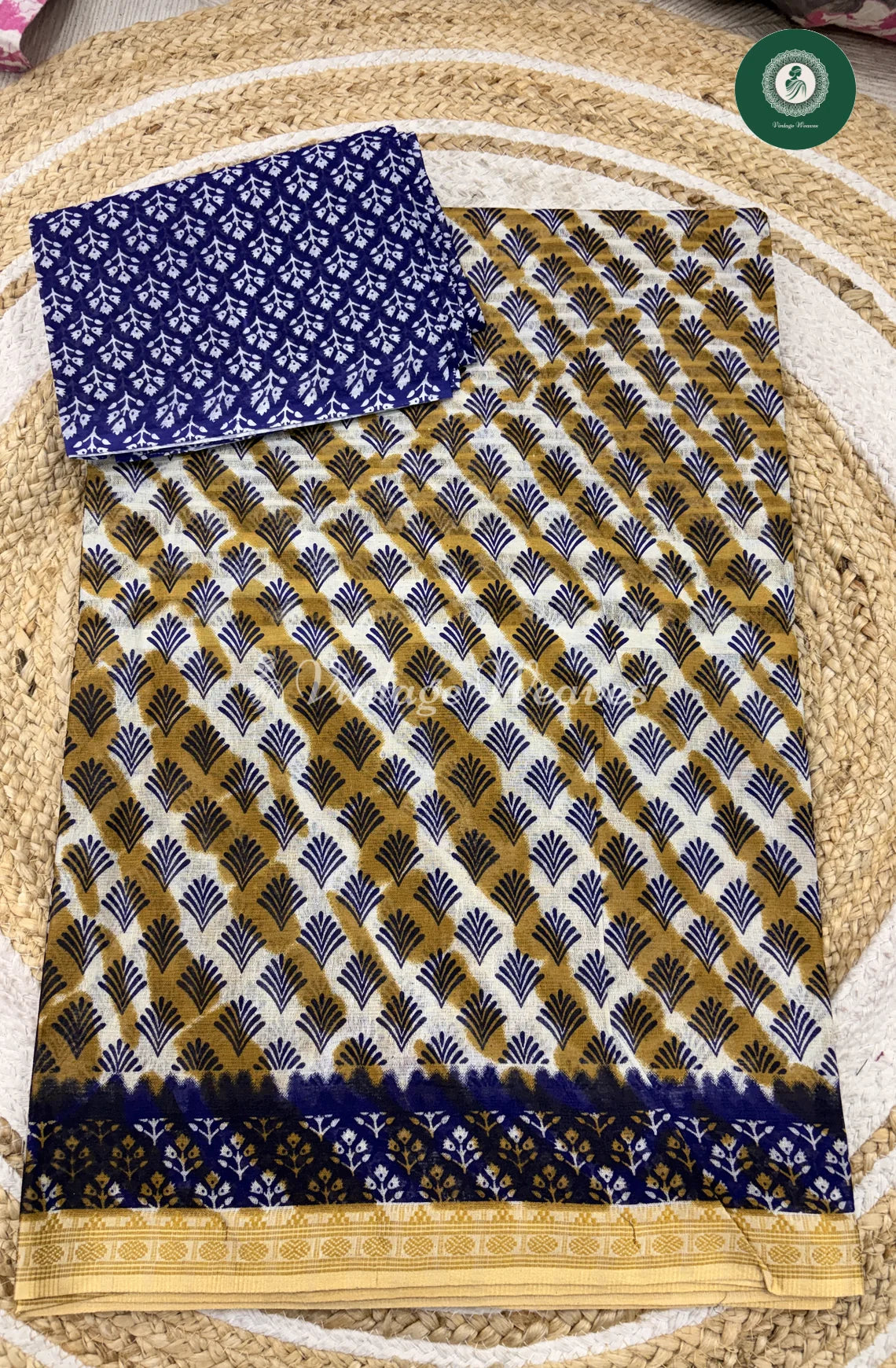 Daily Wear Cotton Printed-sandelwithBlue