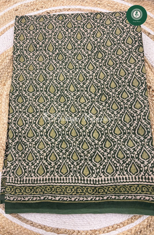 Daily Wear Cotton PrintedDrops-Green