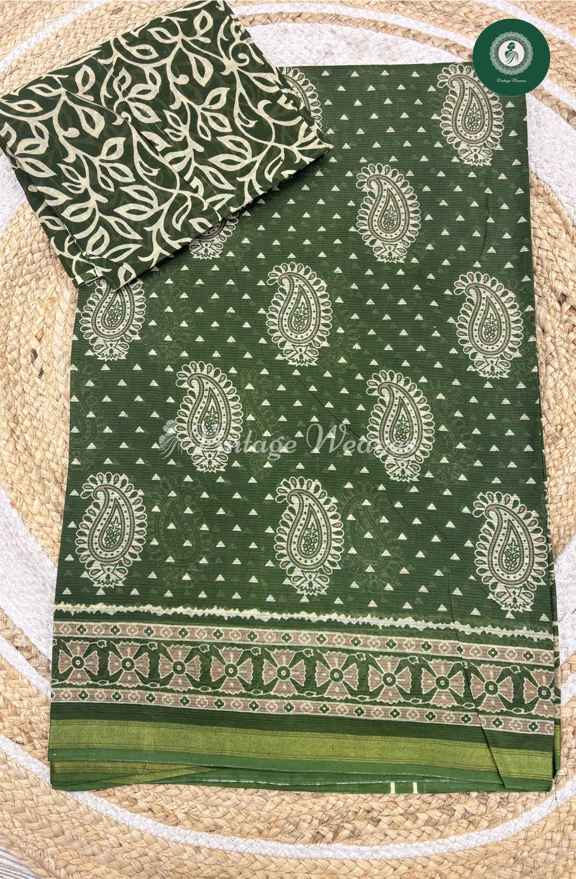Daily Wear Cotton PrintedMango-Green