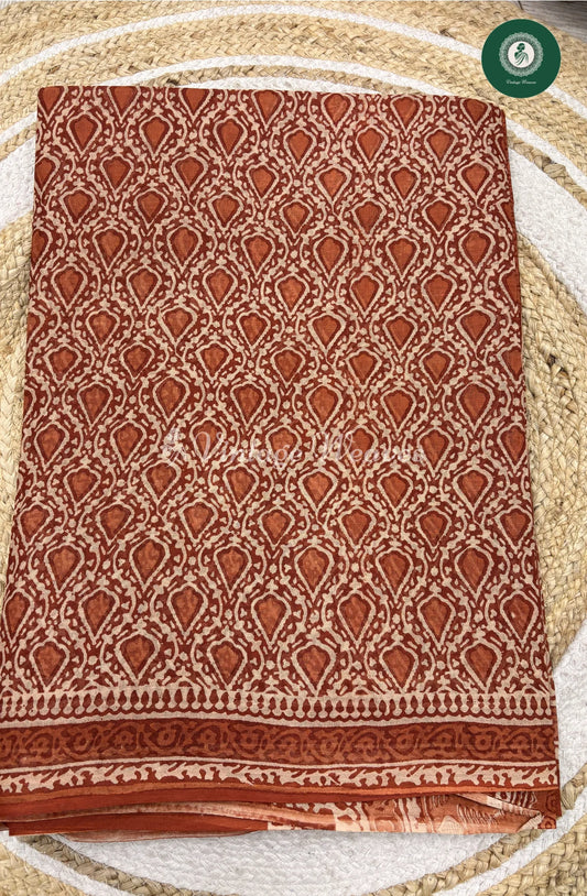 Daily Wear Cotton Printeddrops-Brown