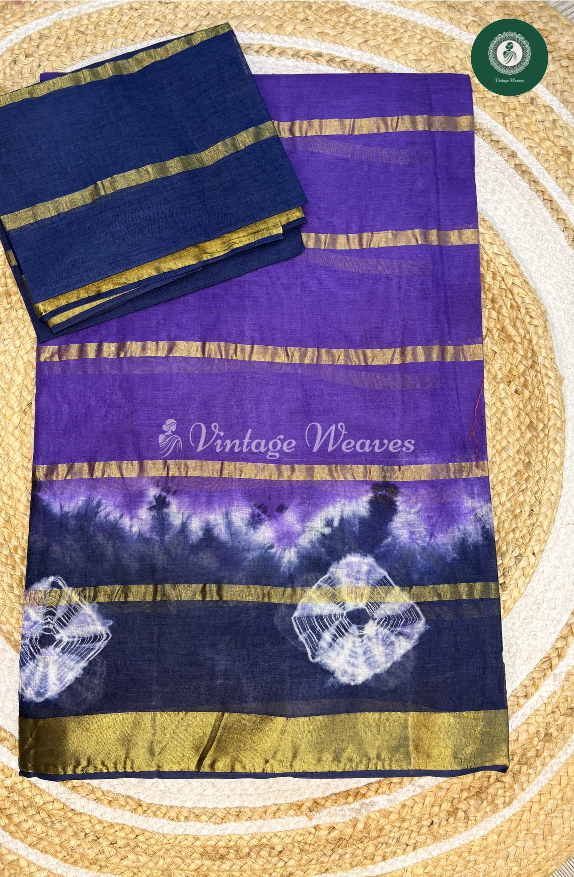 DailyWear Cotton Saree-Blue