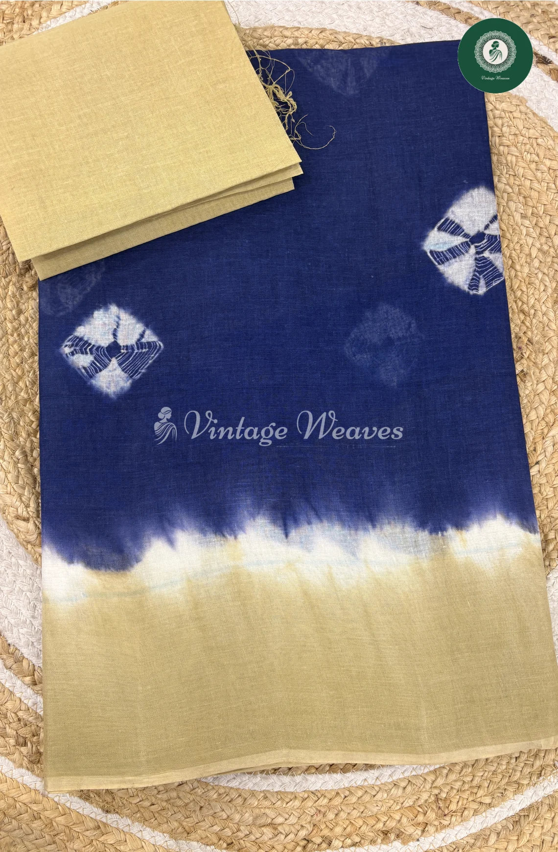 Daily Wear Cotton Saree -BluewithSkin