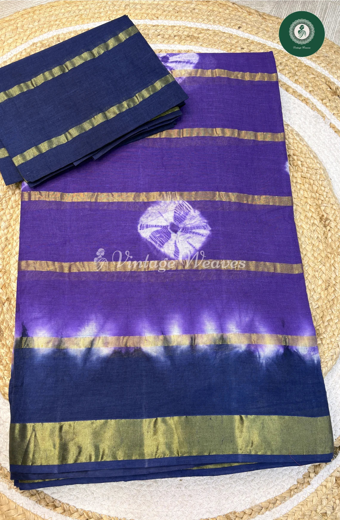 Daily Wear Cotton Saree-IndigoBlue_1