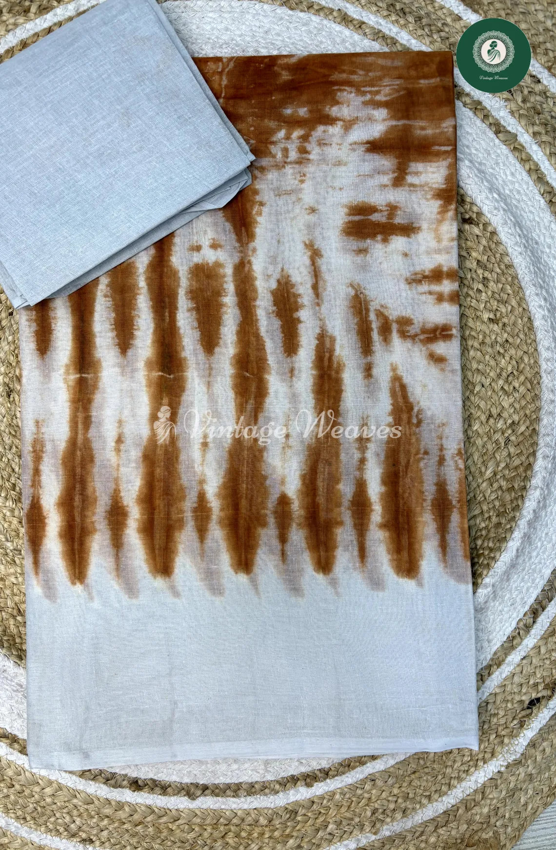 Daily Wear Cotton Saree-Marron With HalfWhite