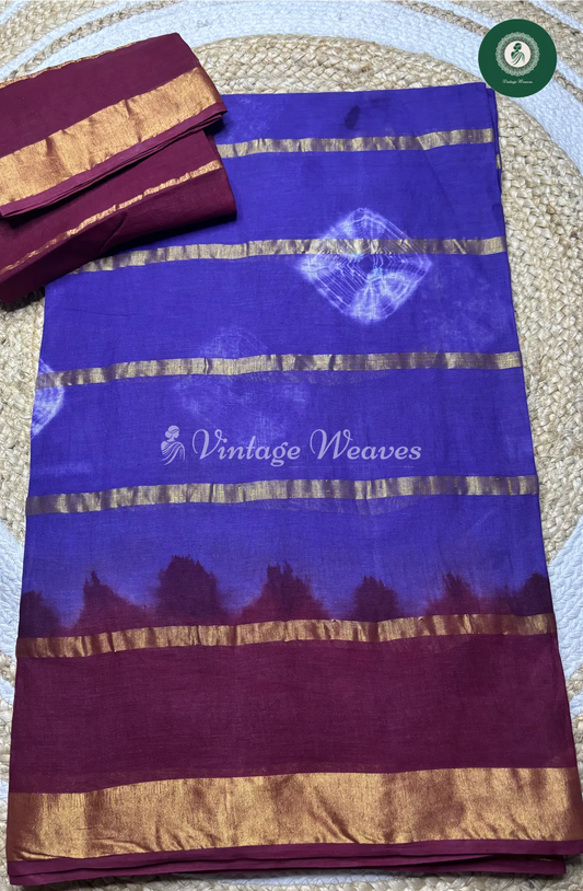Daily Wear Cotton Saree -Purple