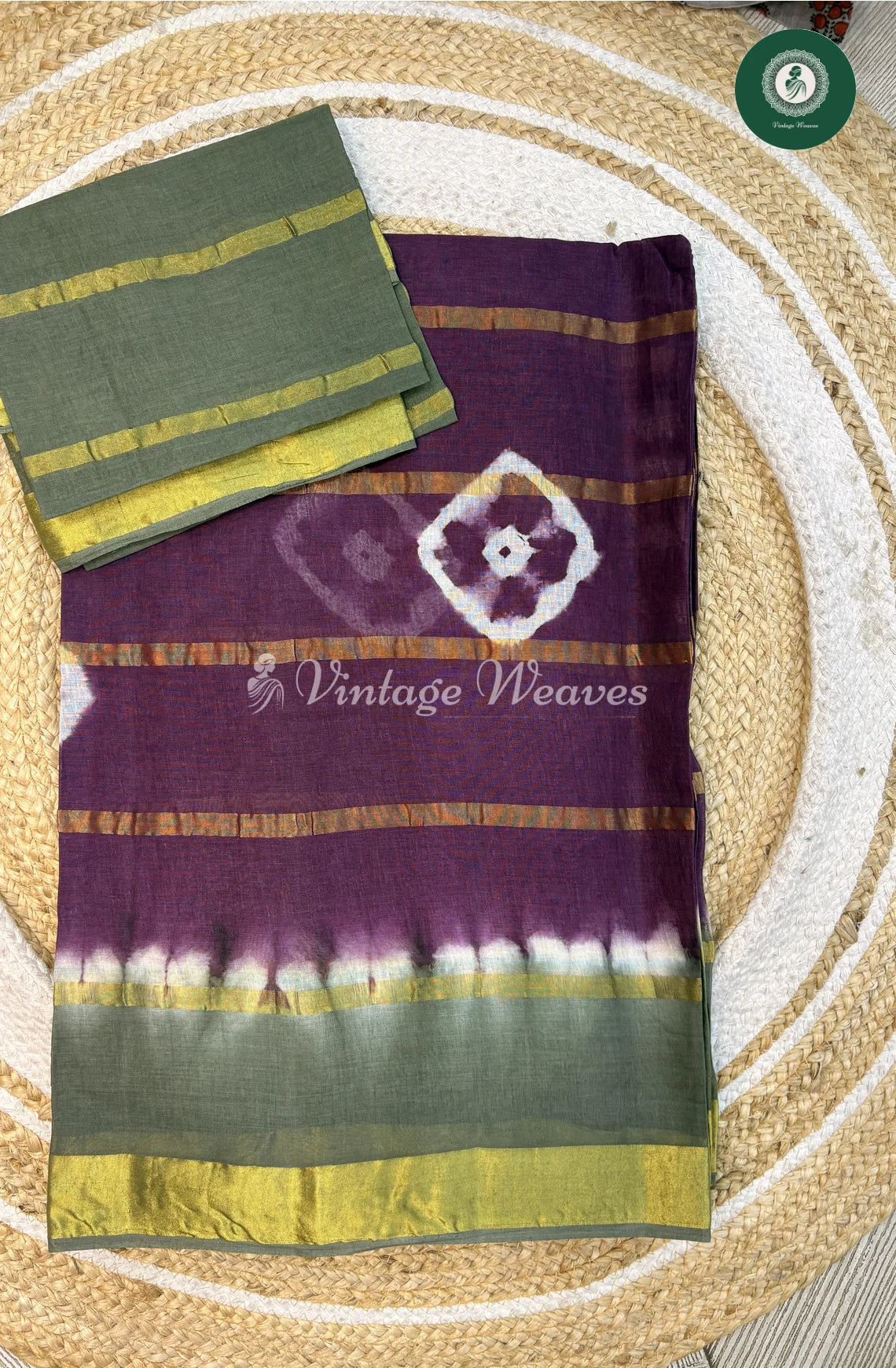 Daily Wear Cotton Saree-Purple With Grey