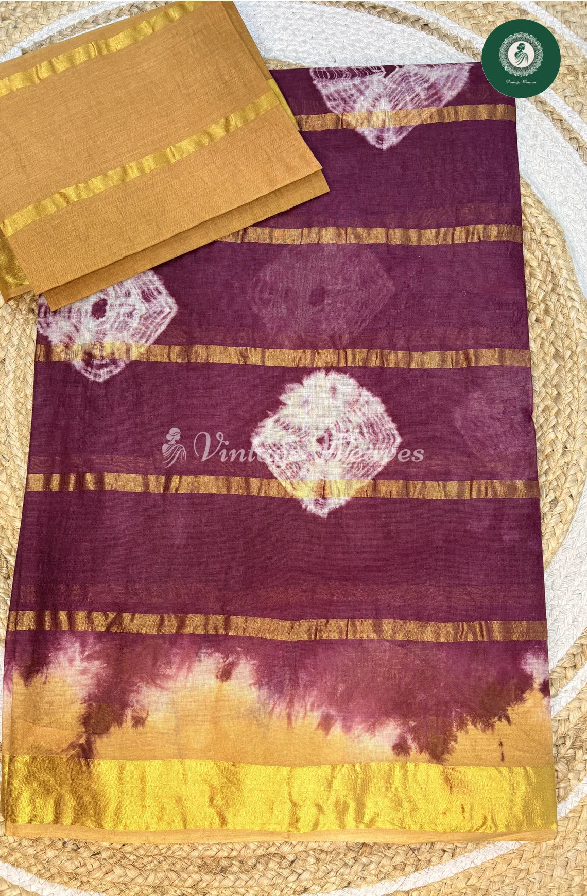 Daily Wear Cotton Saree-PurpleWithSkin (1)