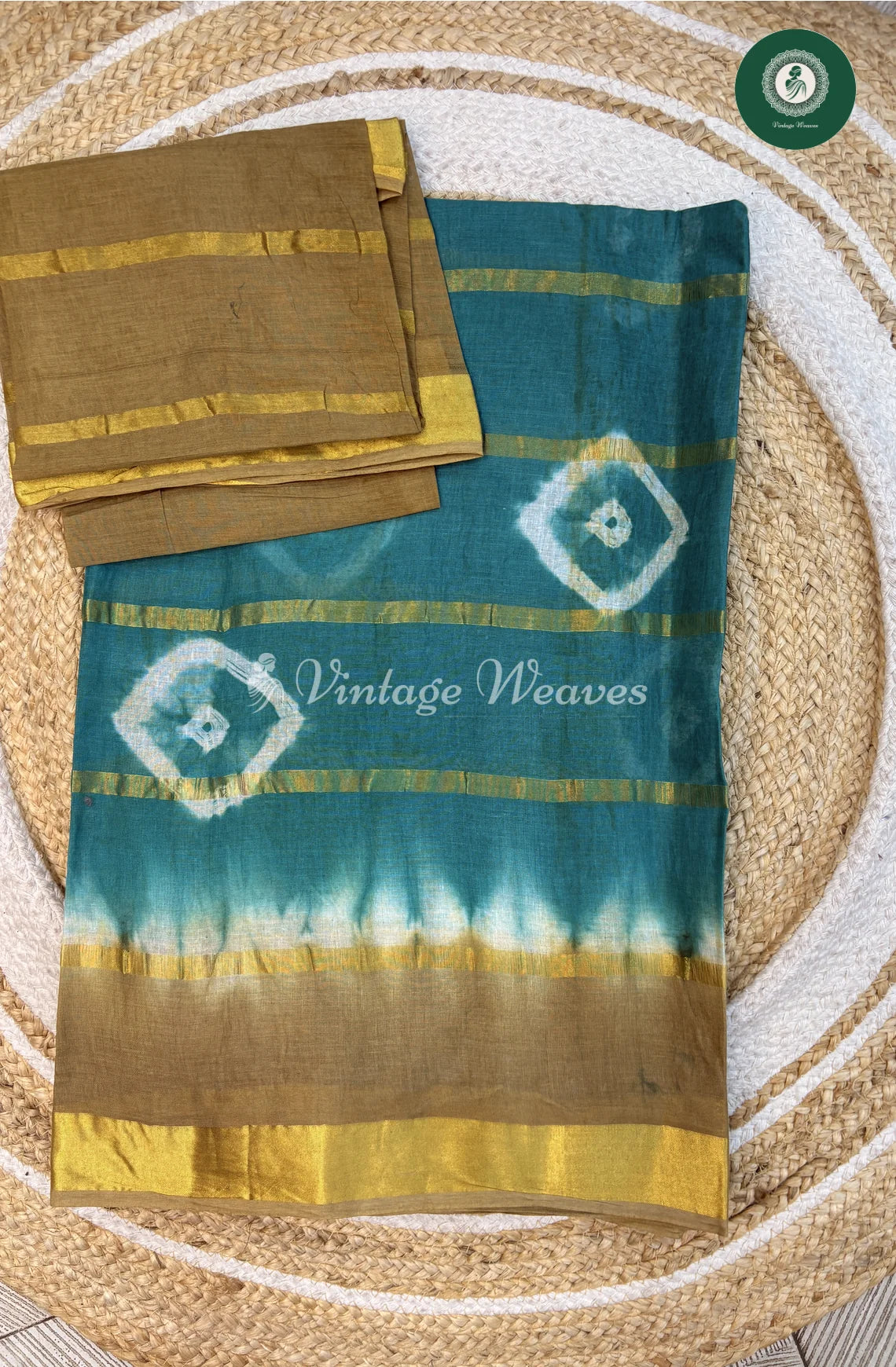 Daily Wear Cotton Saree-RamaBlue
