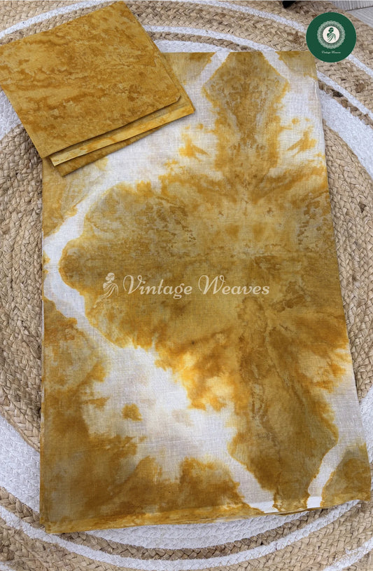 Daily Wear Cotton Saree -Yellow