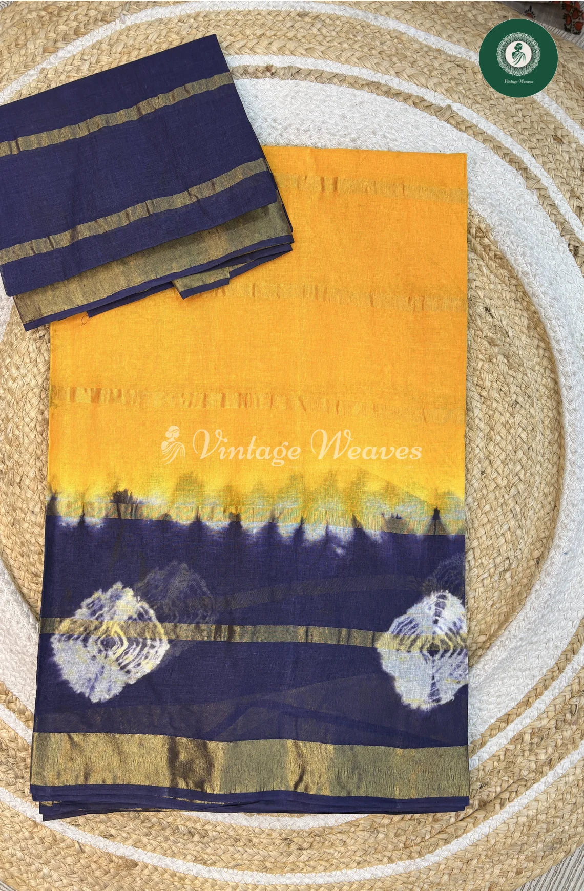 Daily Wear Cotton Saree-Yellow
