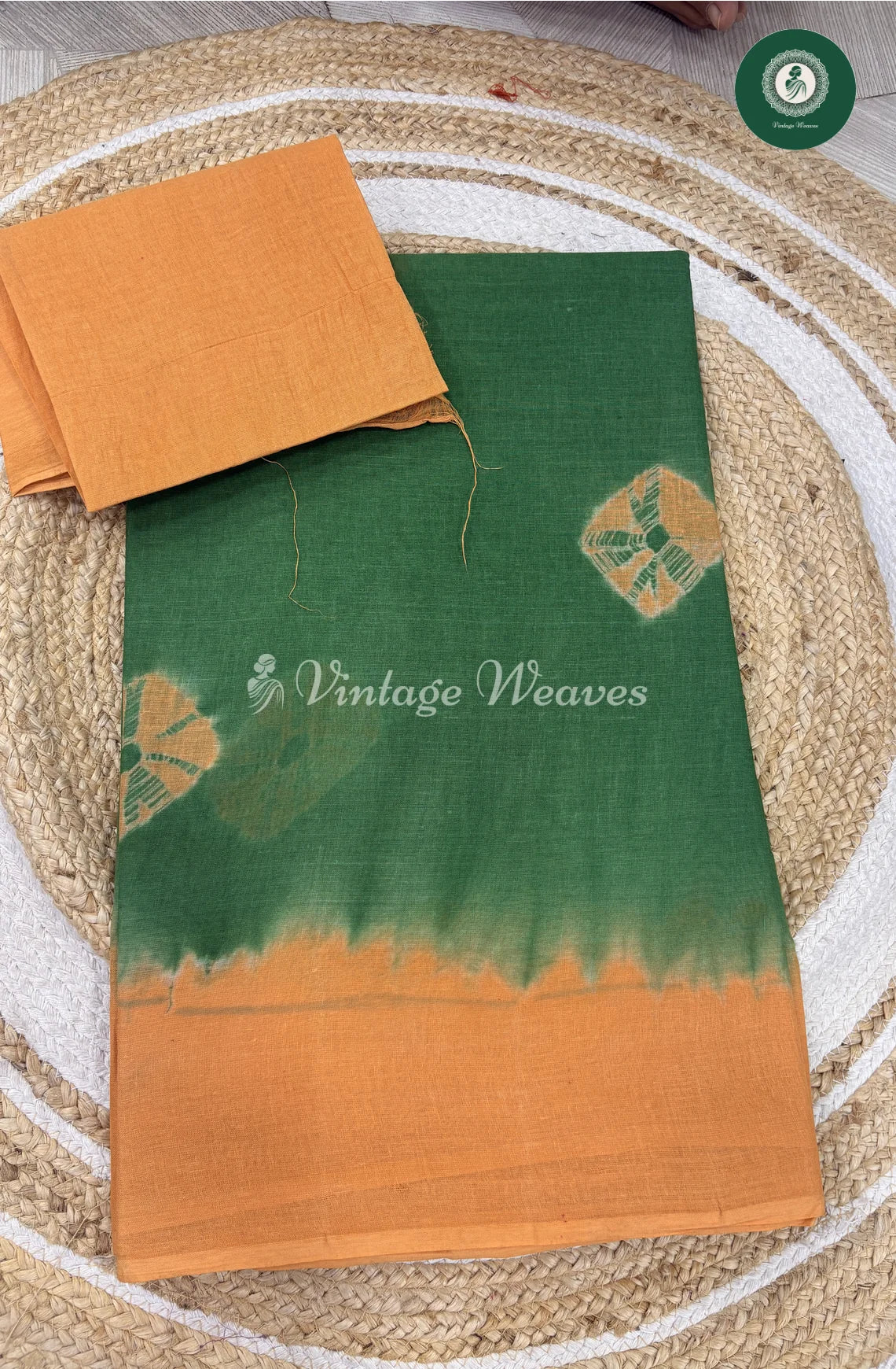 Daily Wear Cotton Saree LightGreenwithSkin