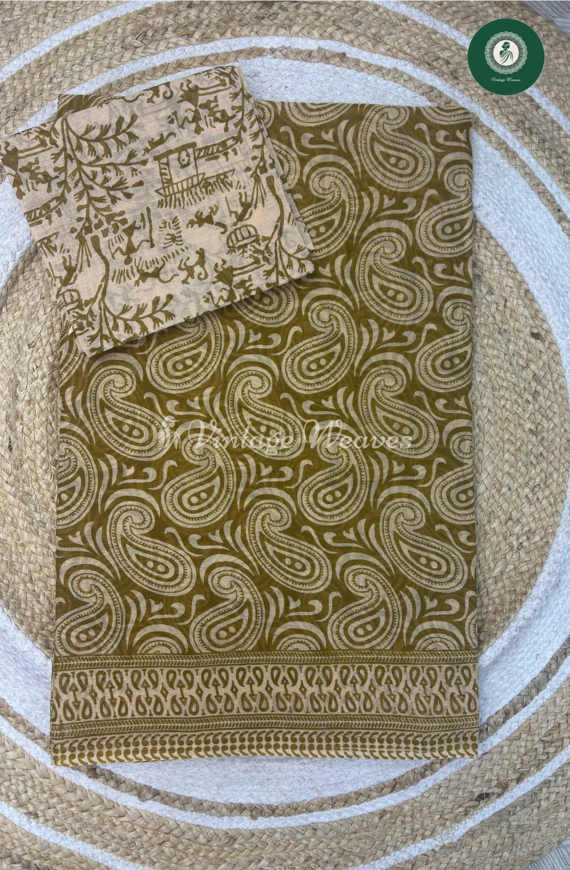 Daily Wear Cotton Saree Mango-Mustard