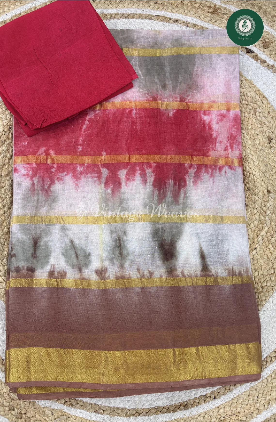 Daily Wear Cotton Saree Multicolor-Skinborder