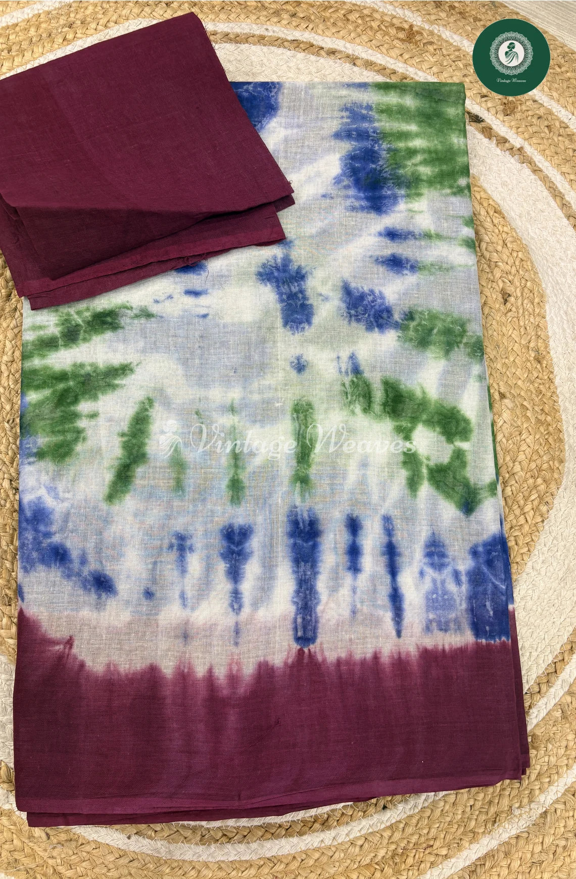 Daily Wear Cotton Saree Multicolor-WhitewithMarron