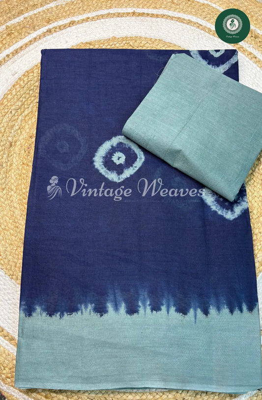 Daily Wear Cotton tieanddye diamond design-Blue