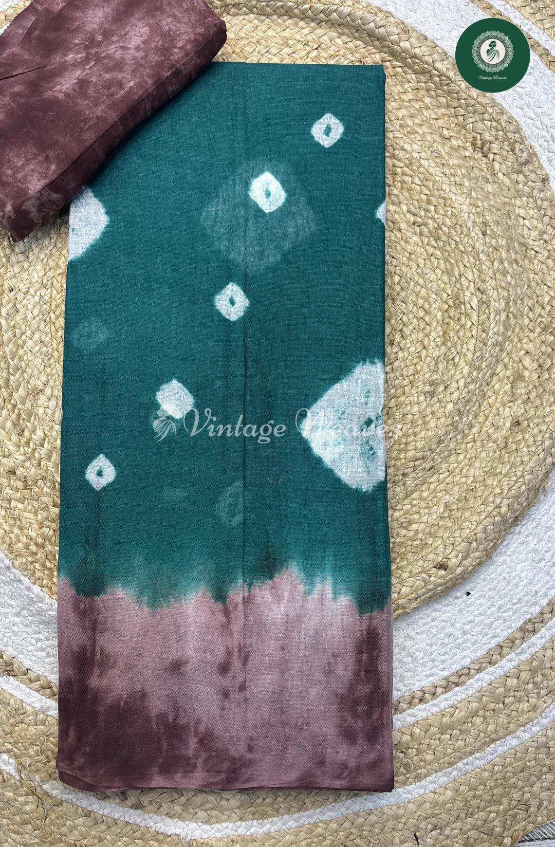 Daily Wear Cottton Saree-SeaBluewithSandel