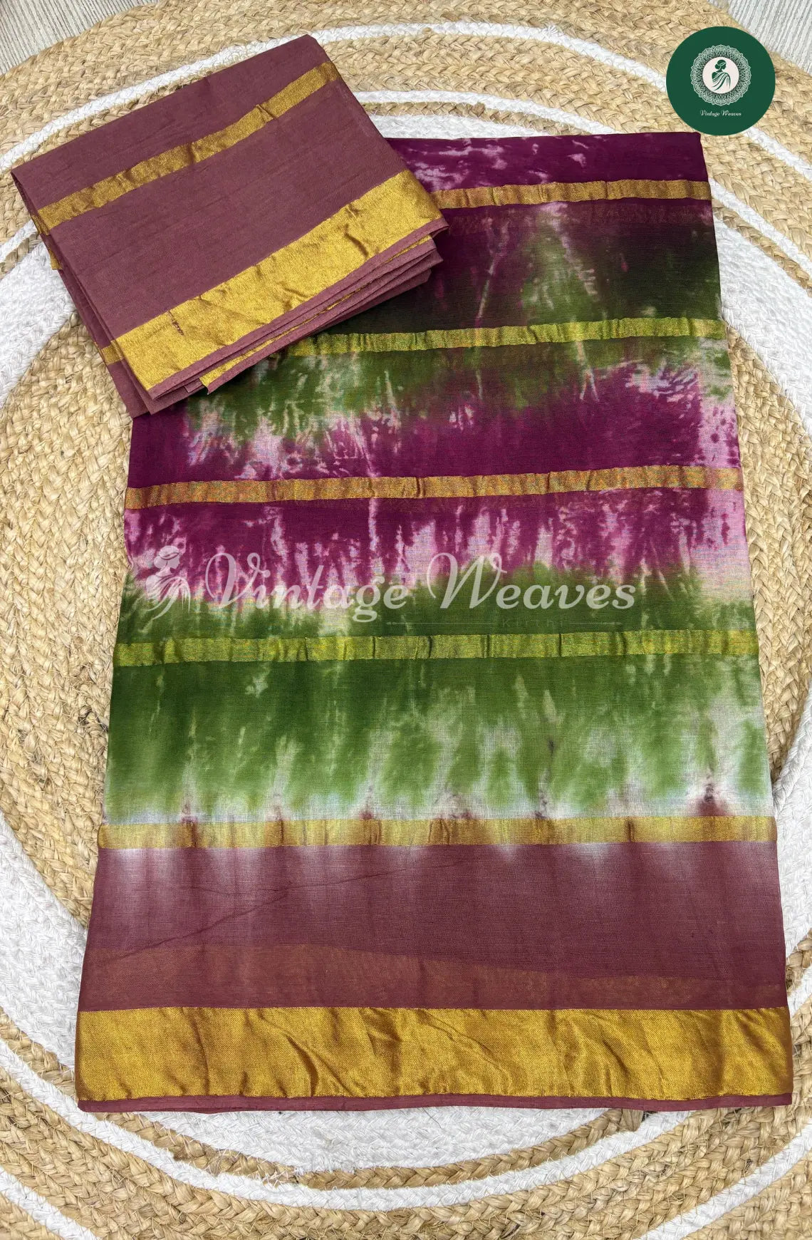 Dailywear Cotton Saree Multicolour-Green