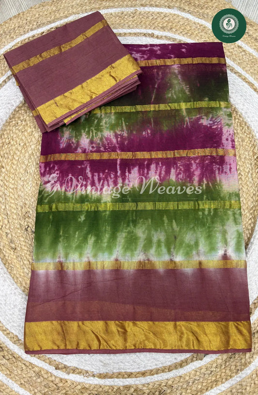 Dailywear Cotton Saree Multicolour-Green