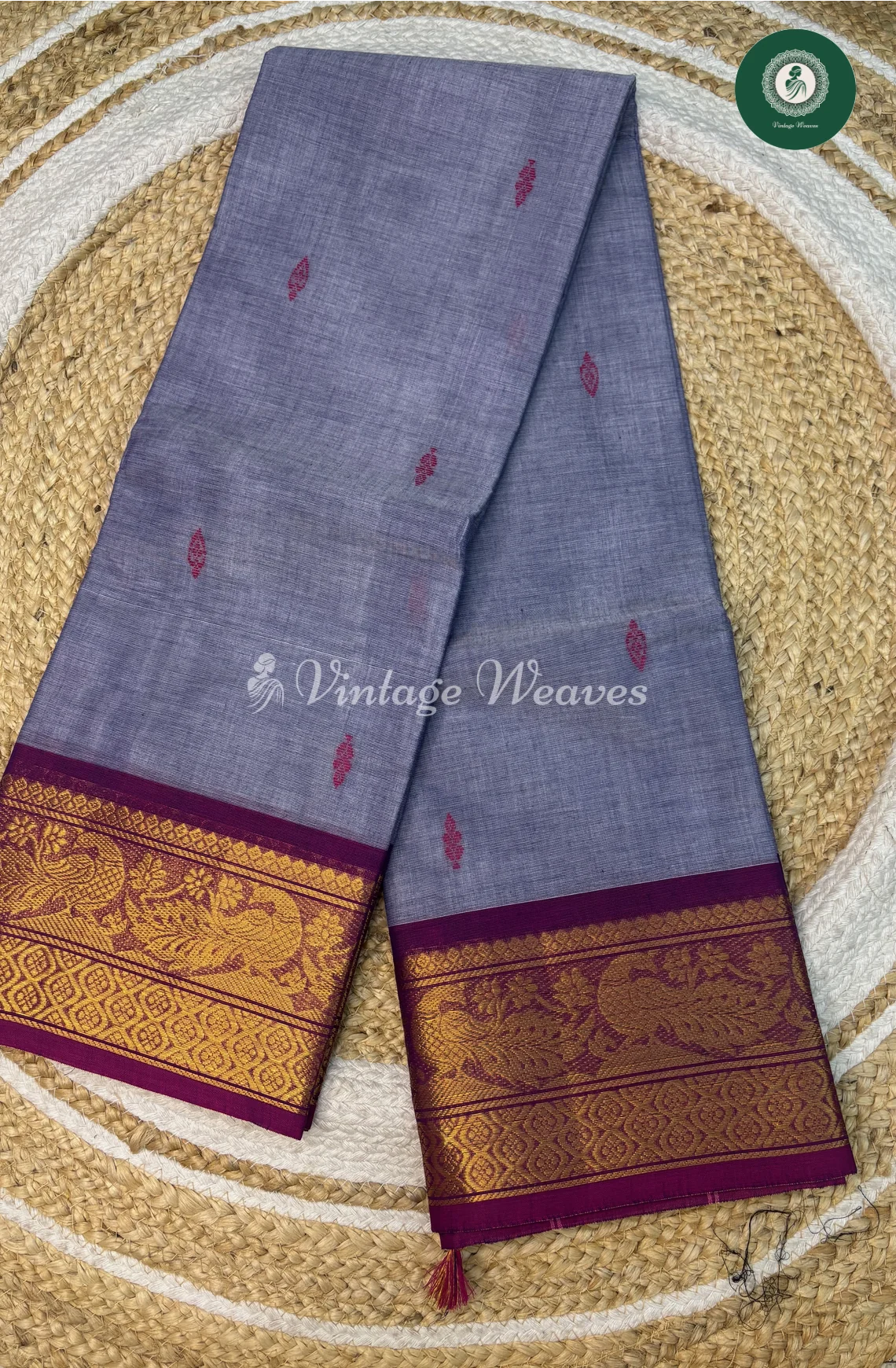Kanchi Cotton Saree-Blue
