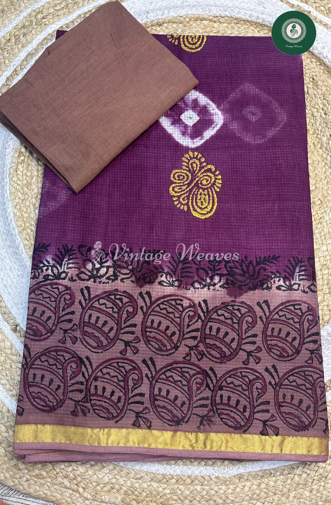 Kota Cotton Saree-Purple