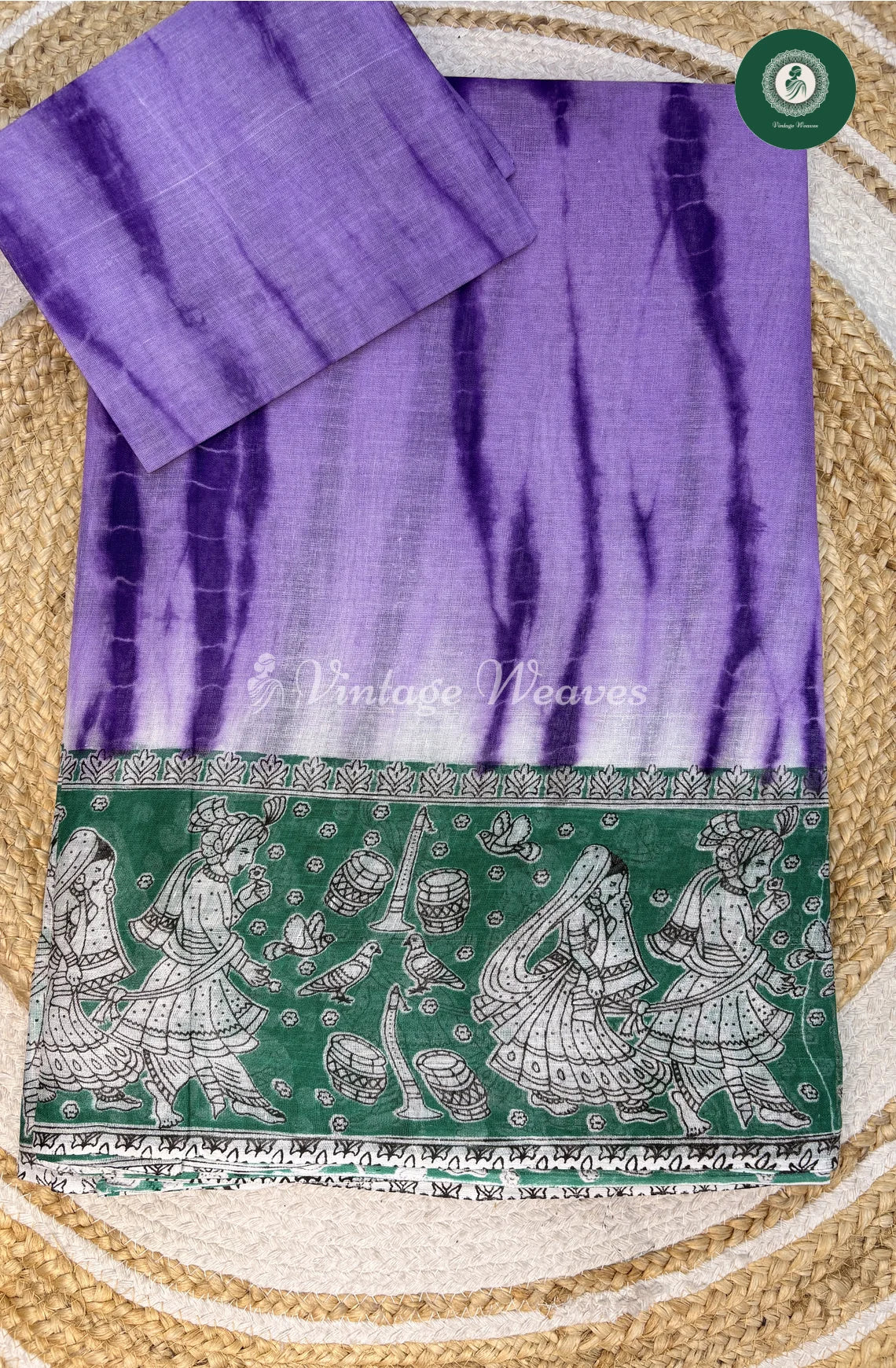 LightWeight Shibori Cotton Saree-Purple