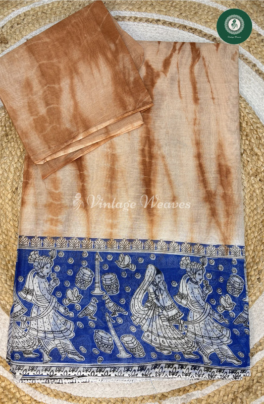 LightWeight Shibori Cotton Saree-Skin