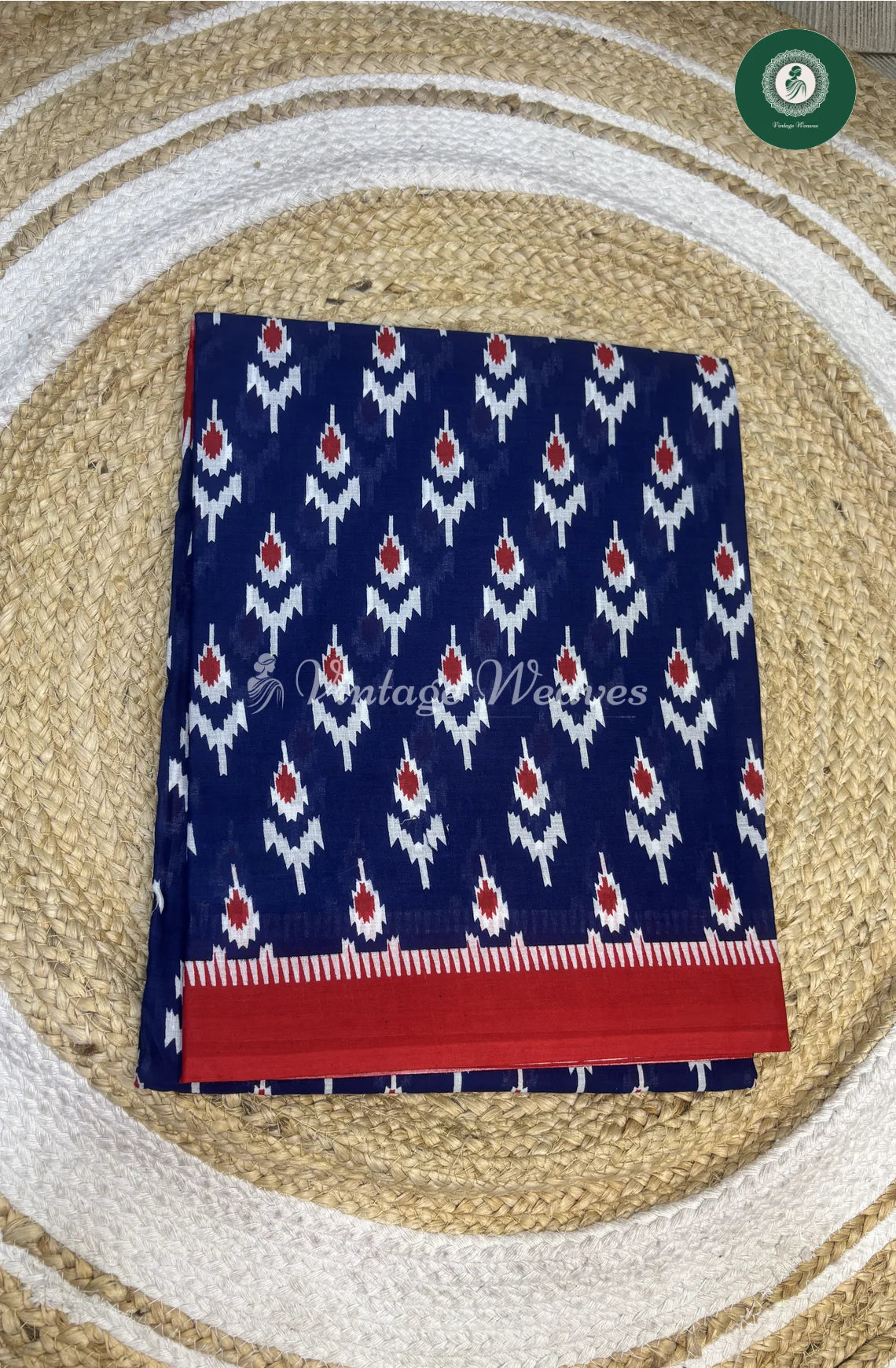Mul Cotton Ikkat Design -Indigo
