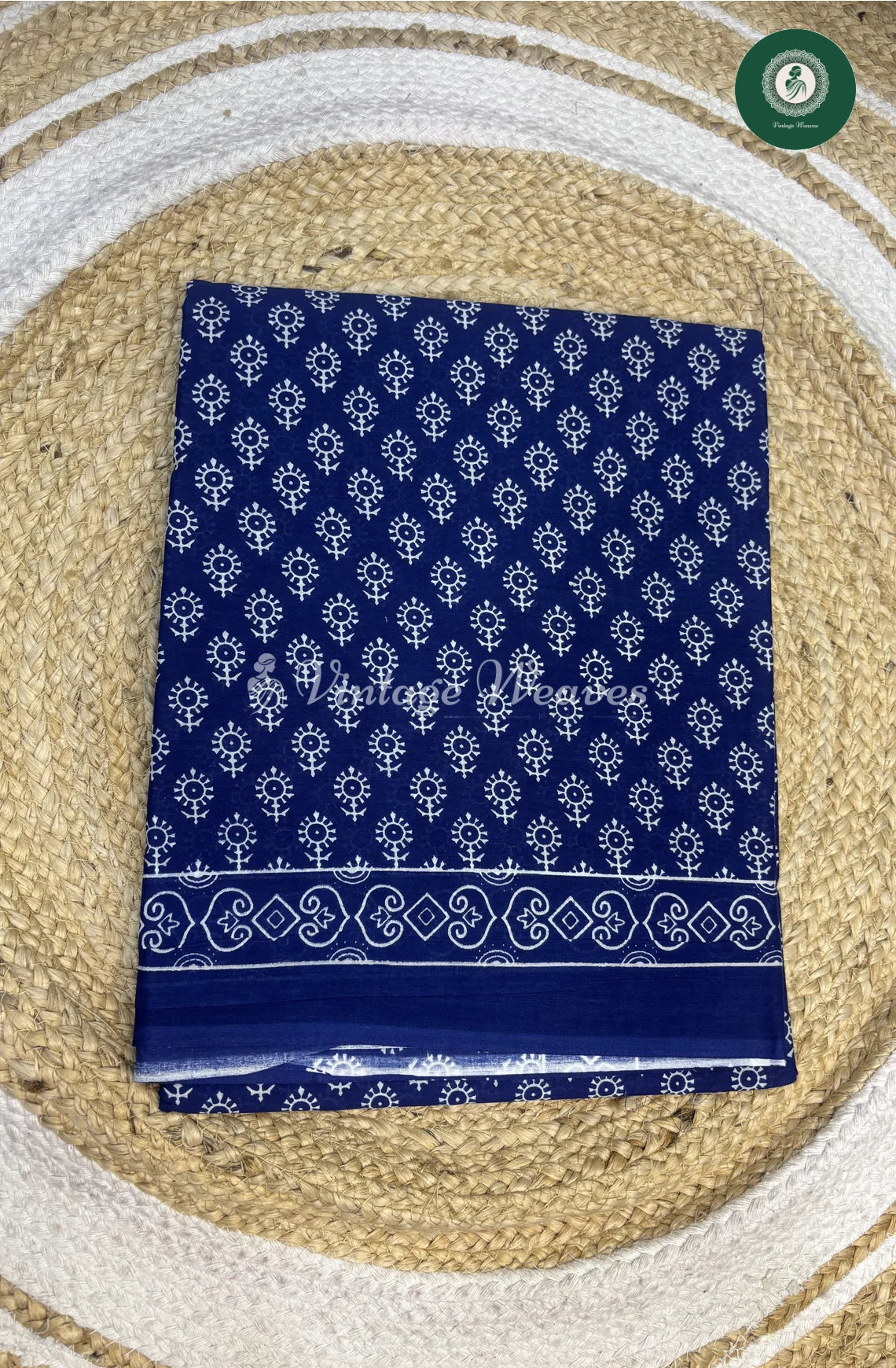 Mul Cotton Saree-Blue