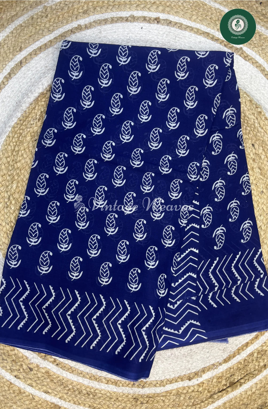 Mul Cotton Saree-Indigo Mango