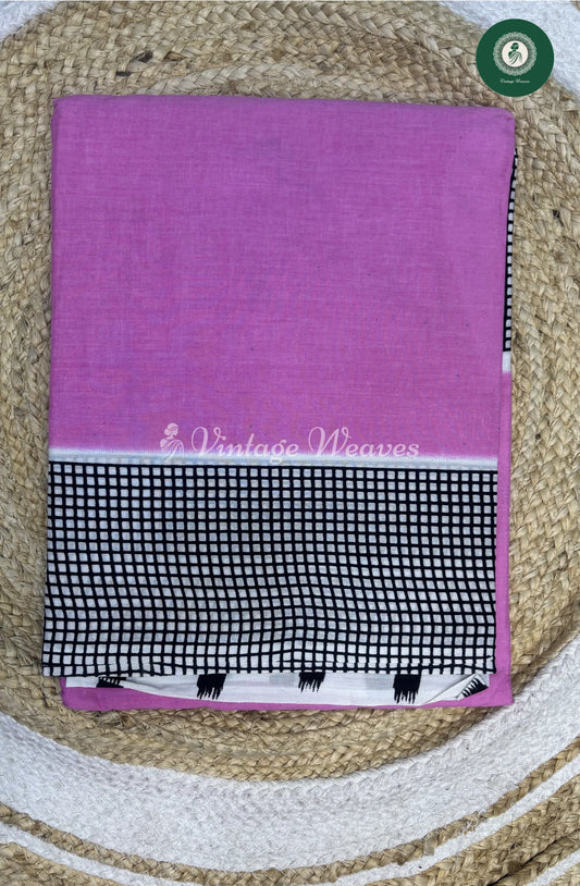 Mul Cotton Saree-LightPink